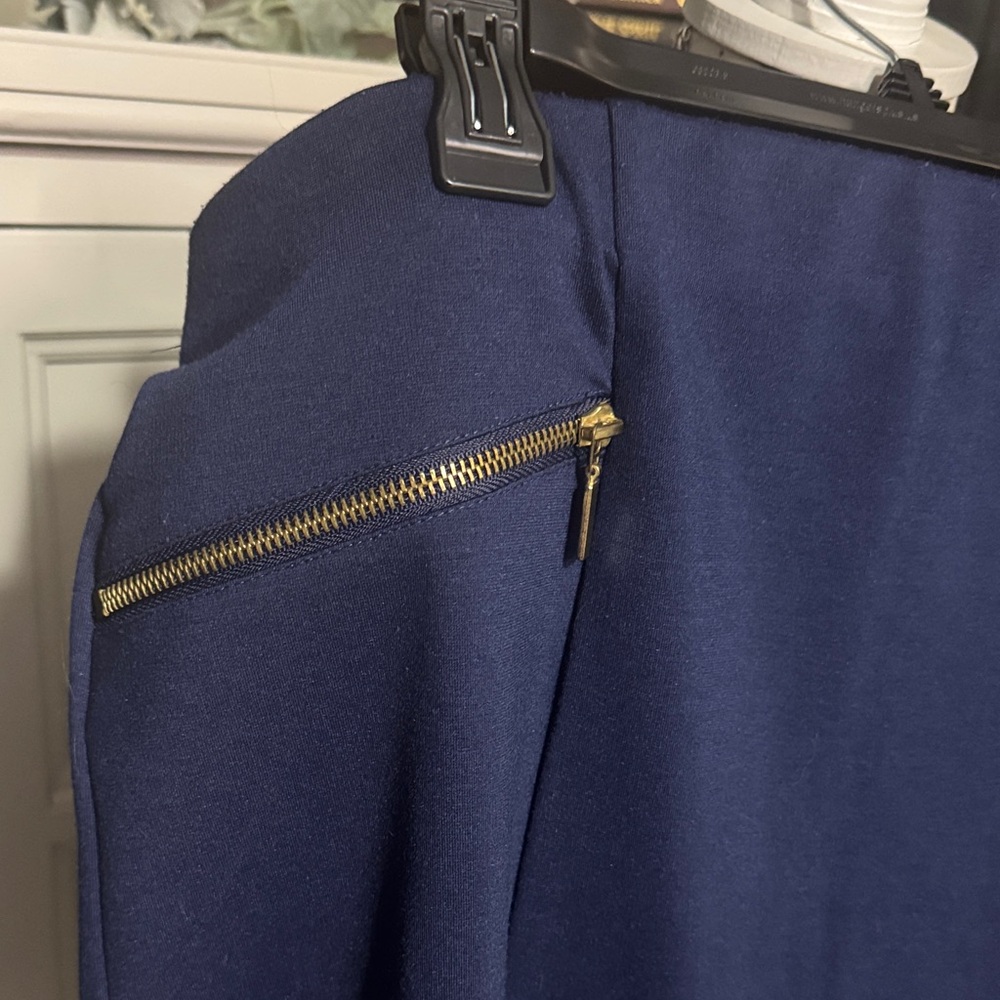 Navy Blue Skirt with Gold Accents by George Size 1X/ 16W - Picture 2 of 9